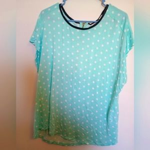 Cato Women's Size XL Blue Polka Dot Top